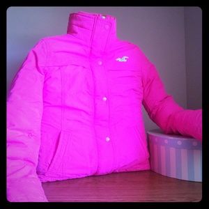 Small hot pink Hollister California winter jacket